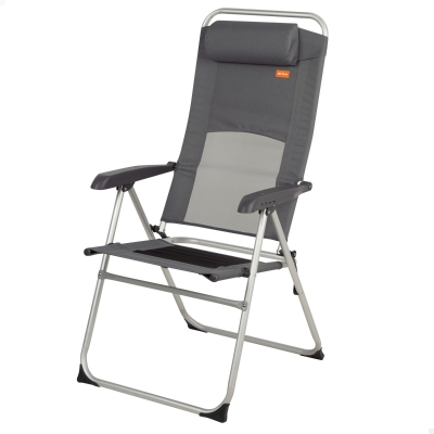 Silla Plegable Jardín Aktive Reclinable 6 Posiciones, 58x11x94 Cm, Gris
