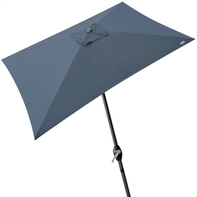 Parasol Rectangular con Mástil de Aluminio y Manivela, 200x300x245 Cm, Antracita