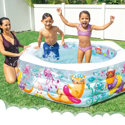 Piscina Hinchable Intex Hexagonal con Dibujos Marinos, 191x178x61 Cm, Translúcido