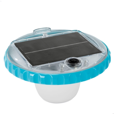 Luz LED Flotante de Carga Solar para Piscinas INTEX, 16,8x16,8x10,8 Cm, Azul Claro