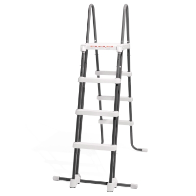 Escalera de Seguridad para Piscina Elevada, 172x124x122 Cm, Gris