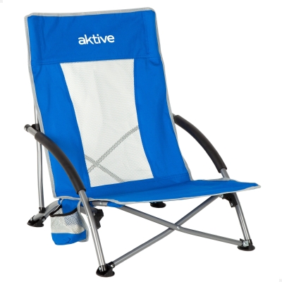 Silla Plegable de Playa Aktive Compacta Carga 110 Kg, 50x51x67 Cm, Azul