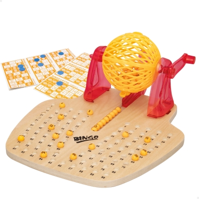 Bingo de Madera CB Games con 90 Bolas y 24 Cartones, 27x32x13 Cm, Madera
