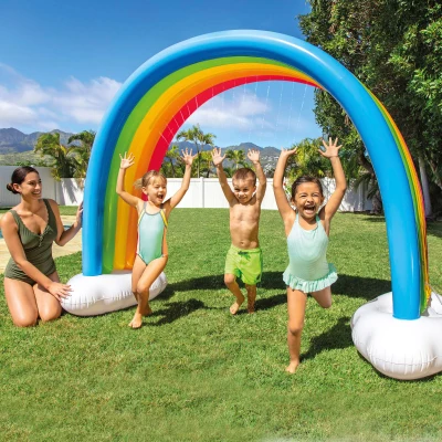 Arcoíris Hinchable con Aspersor de Agua, 300x109x180 Cm, Multicolor