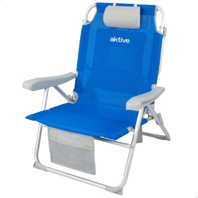 Silla de Playa Mochila XL Plegable 55x66x86 Cm, Azul