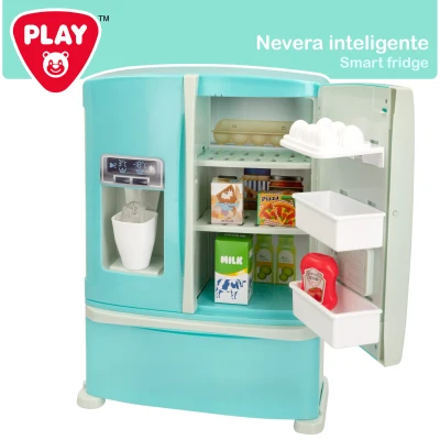 Frigorífico de Juguete PLAY Retro con Sonidos y Dispensador, 29x12x39,5 Cm, Azul