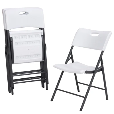 Pack 4 Sillas Plegables Lifetime Ligeras y Resistentes, 50x58x82,5 Cm, Blanco
