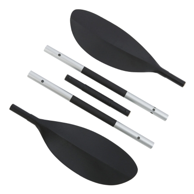 Remo Kayak Desmontable 5 Partes Aluminio y Palas de PVC, 218 Cm, Negro