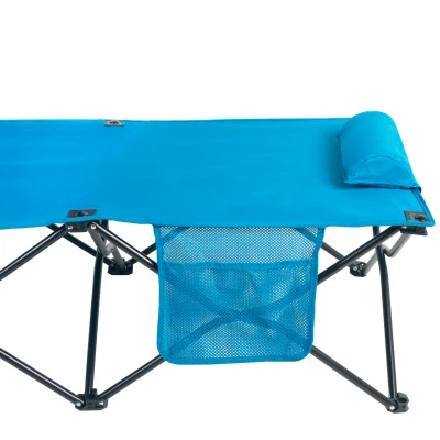 Cama Camping Plegable Aktive con Cojín Acolchado 178x65x36 Cm, Azul Marino
