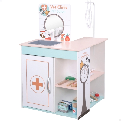 Hospital de Juguete Teamson 3 en 1 de Madera, 47,5x47,5x75,5 Cm, Natural