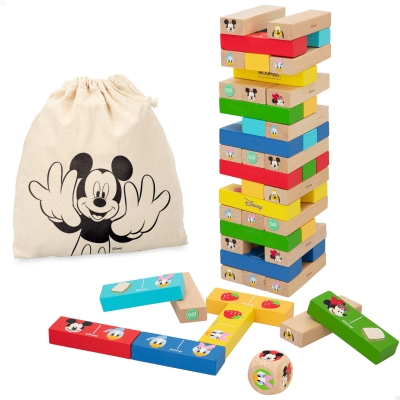 Bloques Apilables de Madera Disney, 52 Piezas, 11x8x26 Cm, Multicolor