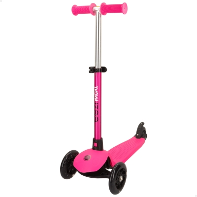 Patinete 3 Ruedas Infantil Aluminio Manillar Desmontable, 26x61x62,5 Cm, Fucsia