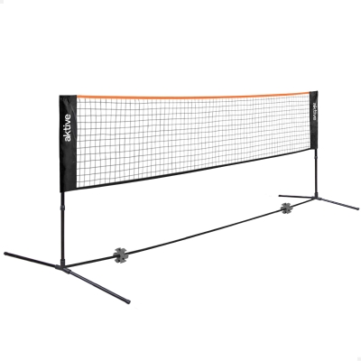 Red Vóley y Bádminton Portátil Ajustable Aktive, 505x101x157 Cm, Negro