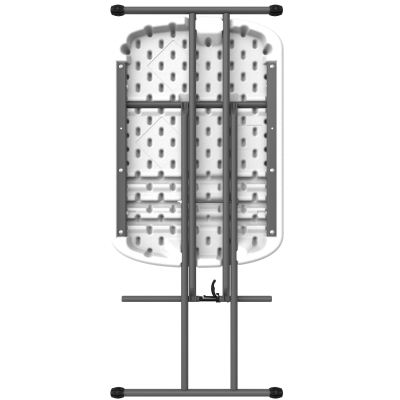 Mesa Auxiliar Plegable Regulable en 3 Alturas, 66x46x61-71 Cm, Blanca