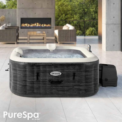 Spa Hinchable para 4 Personas Greystone Deluxe 175x175x71 Cm, Gris