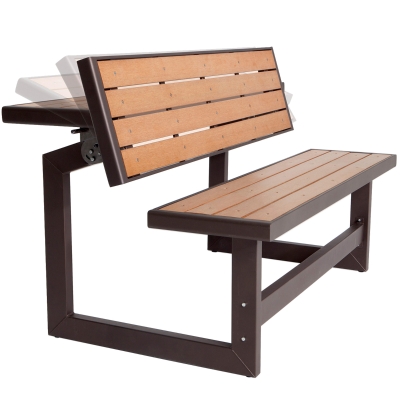 Banco Convertible en Mesa Lifetime, Polietileno de Alta Densidad, 141x78,5x88,5 Cm, Madera