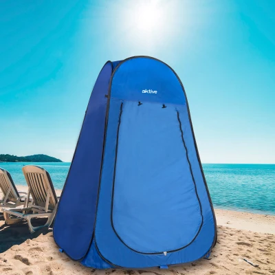 Tienda Cambiador Pop-Up Sin Suelo, Poliéster 170T UV50, 120x120x190 Cm, Azul