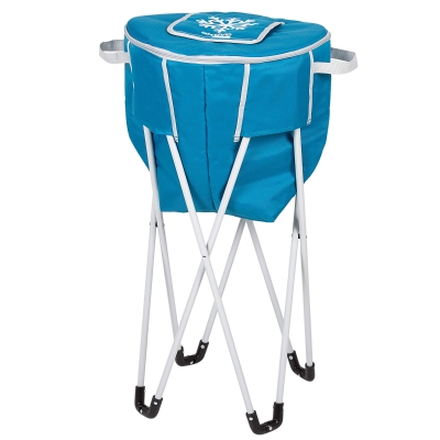 Nevera Portátil Plegable Aktive con Soporte Elevable, 44x35x84 Cm, Azul