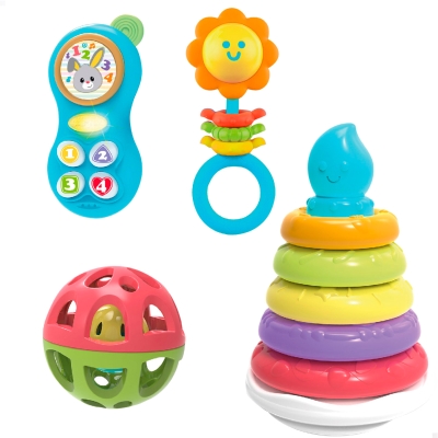 Set de 4 Juguetes para Bebé Winfun Multisensorial, 30x10x26 Cm, Multicolor