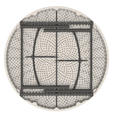 Mesa Redonda Plegable con Tablero de Polietileno de Alta Densidad, 152x152x74 Cm, Blanca