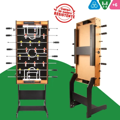 Futbolín Plegable con Patas Extensibles, 101x51x70 Cm, Madera