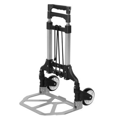Carro Multiusos Plegable Extensible de Aluminio, 40x40x63/100 Cm, Negro