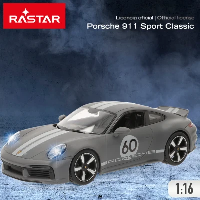 Coche Radiocontrol Rastar Porsche 911 Sport Classic 1:16, 38x19x17 Cm, Gris