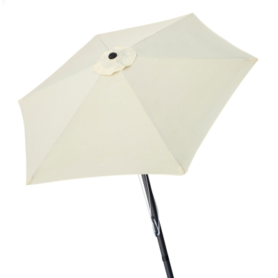 Sombrilla de Jardín Hexagonal con Doble Polea, Ø270 Cm, Crema
