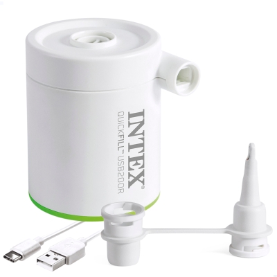 Mini Hinchador Eléctrico QuickFill 200 USB, 8x7x8 Cm, Negro