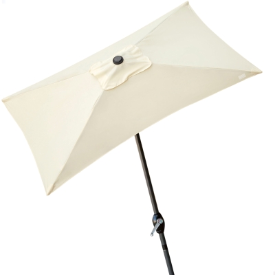 Parasol Balcón Rectangular con Mástil de Aluminio y Manivela, 200x120x240 Cm, Crema
