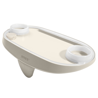 Bandeja Soporte Bebidas INTEX para Spa con Luces LED y 2 Posavasos, 45x26x16 Cm, Crema