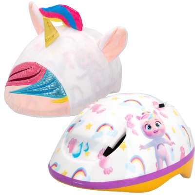 Casco Infantil Bebés Llorones con Funda 3D Unicornio Dreamy, 20x26x13 Cm, Rosa