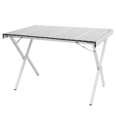 Mesa Plegable Camping Aluminio Antideslizante Desmontable, 20x14x107 Cm, Plateado