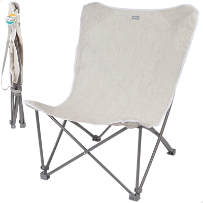 Sillón Plegable Camping Aktive XL, 78x76x90 Cm, Beige