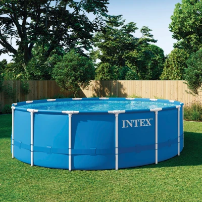 Piscina Desmontable Intex Metal Frame con Depuradora, 457x122 Cm, Azul