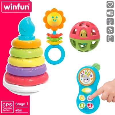 Set de 4 Juguetes para Bebé Winfun Multisensorial, 30x10x26 Cm, Multicolor