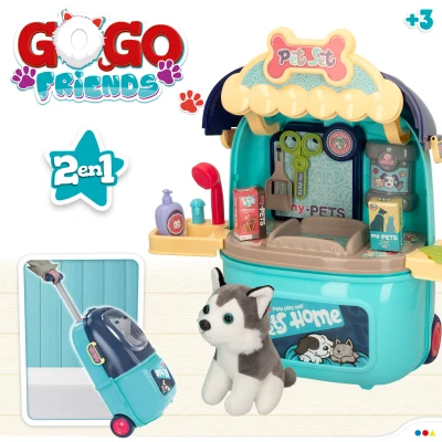 Maletín Peluquería Canina Portátil 2 en 1, 28,5x18x36,5 Cm, Multicolor