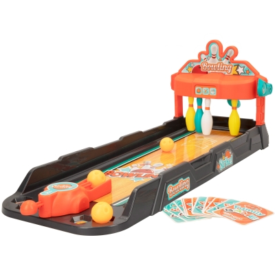 Pista de Bolos con Lanzador y 3 Bolas, 24x62,5x23 Cm, Multicolor