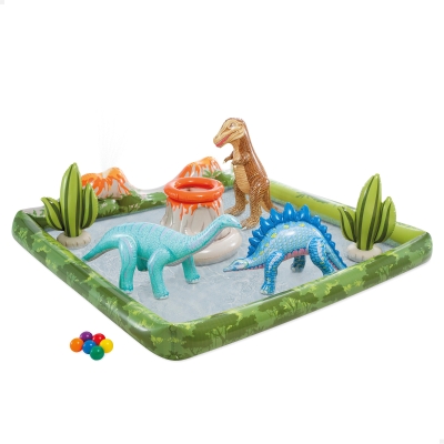 Centro de Juegos Hinchable con Difusor de Agua y Figuras, 201x201x36 Cm, Multicolor