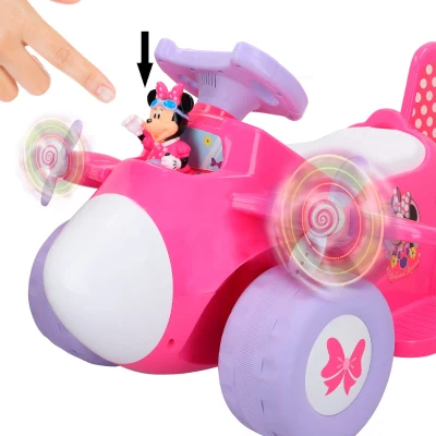 Correpasillos Avión Minnie Interactivo Batería 6V, 69x44,5x41,5 Cm, Rosa