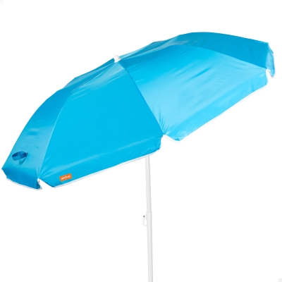 Sombrilla de Playa Plegable 8 Varillas Mástil Regulable, 180 Cm, Azul