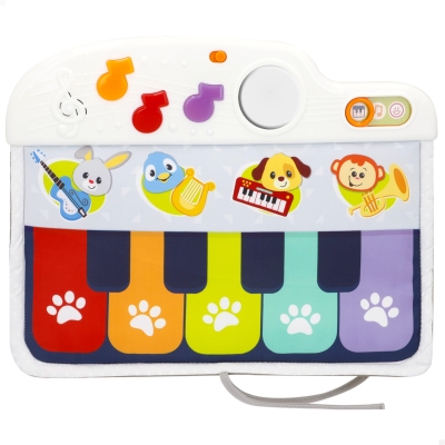 Piano para Bebés Multisensorial con Teclas y Luz, 43x4,5x32 Cm, Multicolor