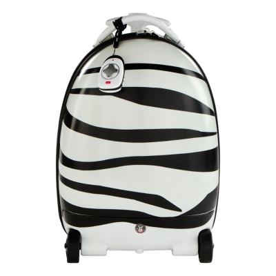 Maleta Teledirigida Infantil Diseño Cebra, 31x25x42 Cm, Blanco y Negro