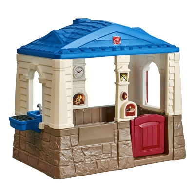 Casita Infantil Step2 Interactiva con Timbre y Accesorios, 118x130x89 Cm, Azul/Beige/Marrón