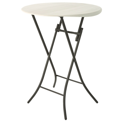 Mesa Redonda Plegable Alta Lifetime, Ø84x110 Cm, Crema