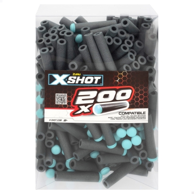 Dardos de Gomaespuma X-Shot Pack 200 Unidades, 16,5x9,5x24,5 Cm, Multicolor