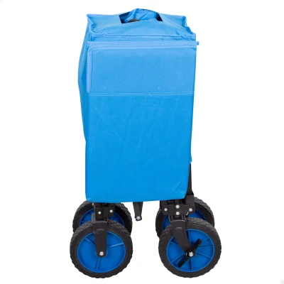 Carro Playa Plegable Aktive Capacidad 80 Kg, 30,5x20,5x74 Cm, Azul