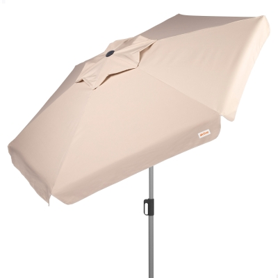 Sombrilla de Jardín Antiviento Hexagonal Inclinable UV50, 230 Cm, Marfil