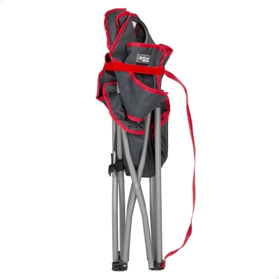 Silla Baja Plegable de Camping Poliéster 600D y Estructura de Acero, 15x15x70 Cm, Gris