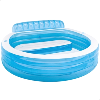 Piscina Hinchable Intex con Sillón y Porta Bebidas, 229x218x79 Cm, Blanco y Azul